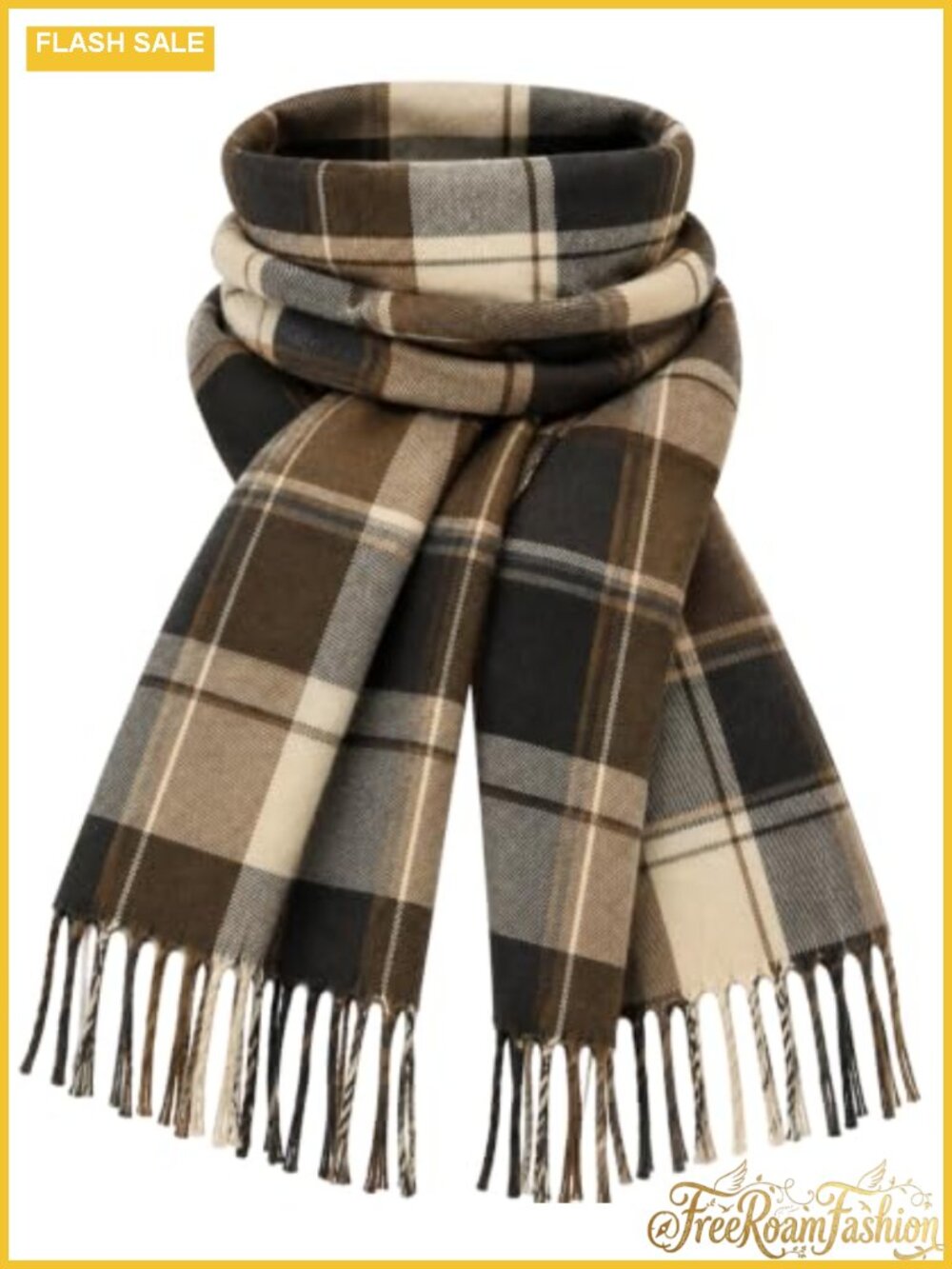 Plaid Tassel Shawl Scarf Winter Warm Long Wrap